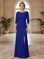 Selene Wren Royal Blue side view mother of the bride dress