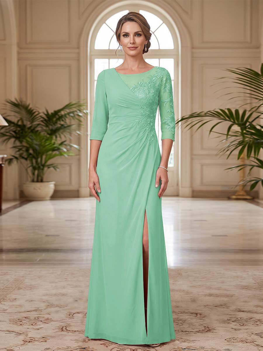 Selene Wren Pool Blue back view mother of the bride dress