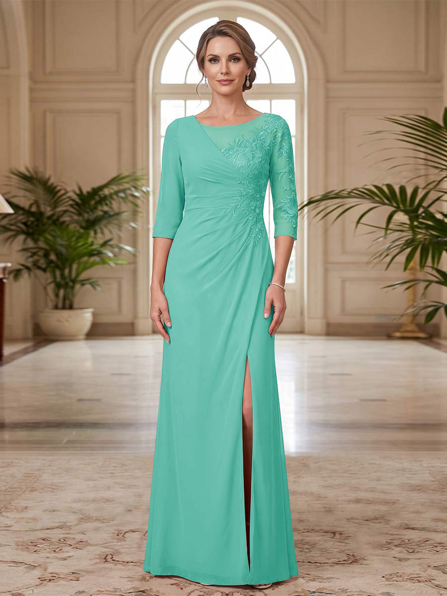 Selene Wren Turquoise back view mother of the bride dress
