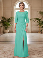 Selene Wren Turquoise back view mother of the bride dress