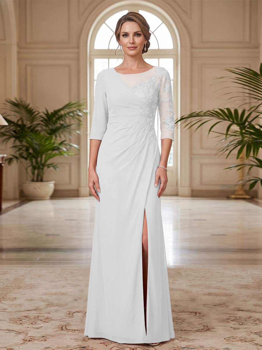 Selene Wren White front view mother of the bride dress