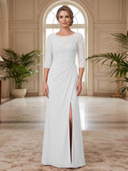 Selene Wren White front view mother of the bride dress