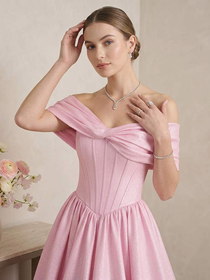 Jacintha Wren Pearl Pink side view prom dress