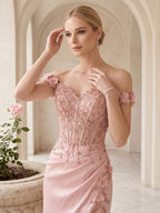 Galatea Skye Blush side view prom dress