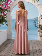 Verity Dusty Rose back view wedding guest dress