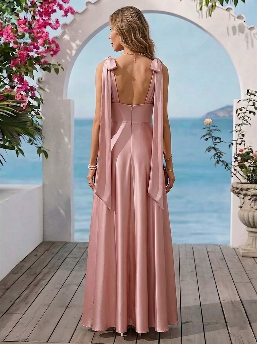 Verity Dusty Rose back view wedding guest dress