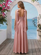 Faelina Pearl Dusty Rose back view prom dress