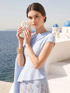 Zariah Snow Ocean Blue side view wedding guest dress