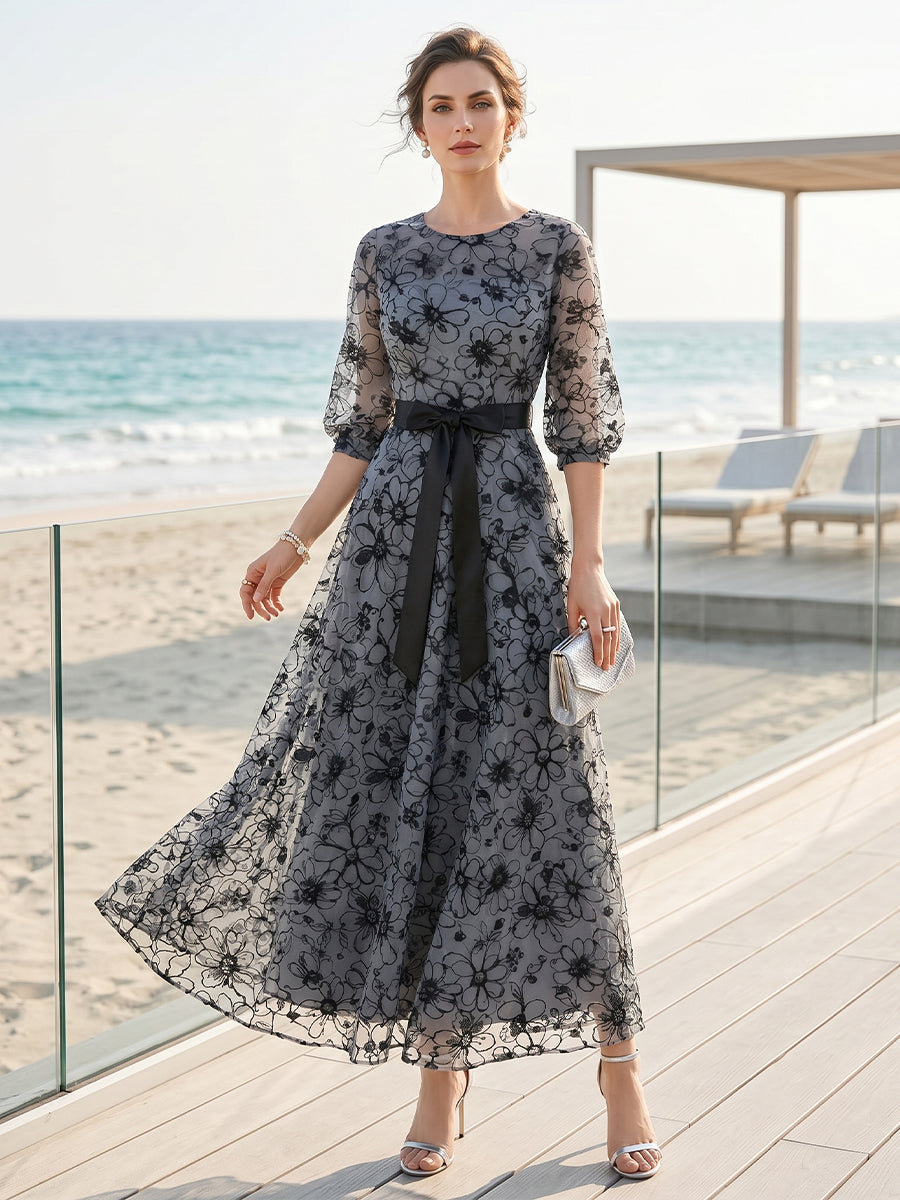 Felicity Lane Black front view mother of the bride dress