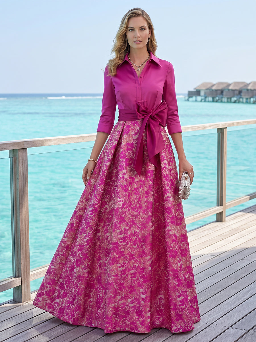 Wilhelmina Kate Fuchsia front view mother of the bride dress