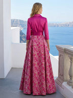 Wilhelmina Kate Fuchsia back view mother of the bride dress