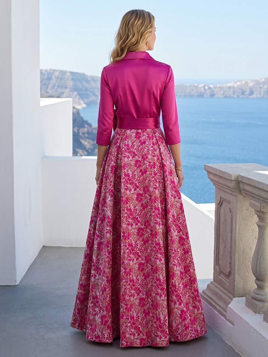 Wilhelmina Kate Fuchsia back view mother of the bride dress