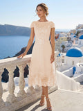 Priscilla Fern Blush front view mother of the bride dress