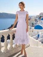 Solenne lilac front view mother of the bride dress