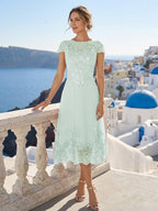 Solenne pool blue alternate front view 2 mother of the bride dress