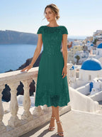 Solenne peacock front view mother of the bride dress