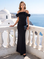 Yvette Black front view wedding guest dress