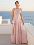 Ines Celeste Dusty Rose front view mother of the bride dress