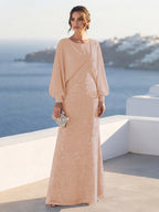Tabitha Rose Dusty Rose back view mother of the bride dress