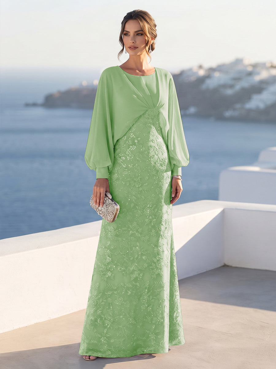 Tabitha Rose Sage Green front view mother of the bride dress