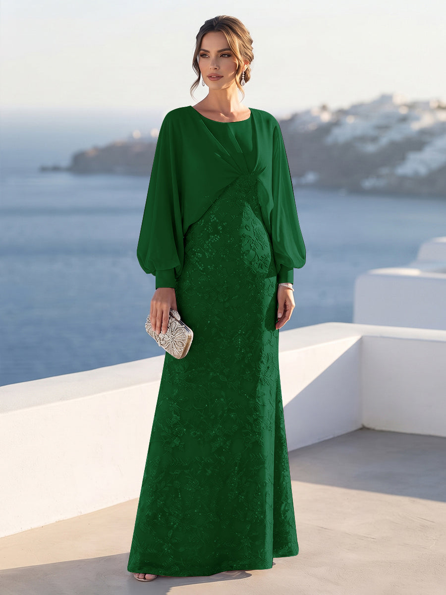 Tabitha Rose Emerald front view mother of the bride dress