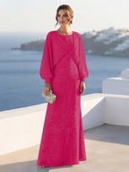 Tabitha Rose Fuchsia front view mother of the bride dress