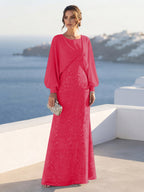 Tabitha Rose Fuchsia back view mother of the bride dress