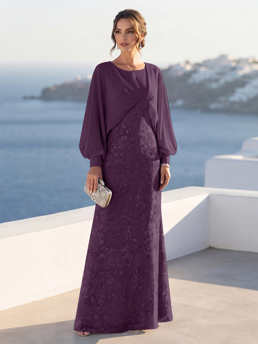Tabitha Rose Grape front view mother of the bride dress