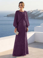 Tabitha Rose Grape front view mother of the bride dress