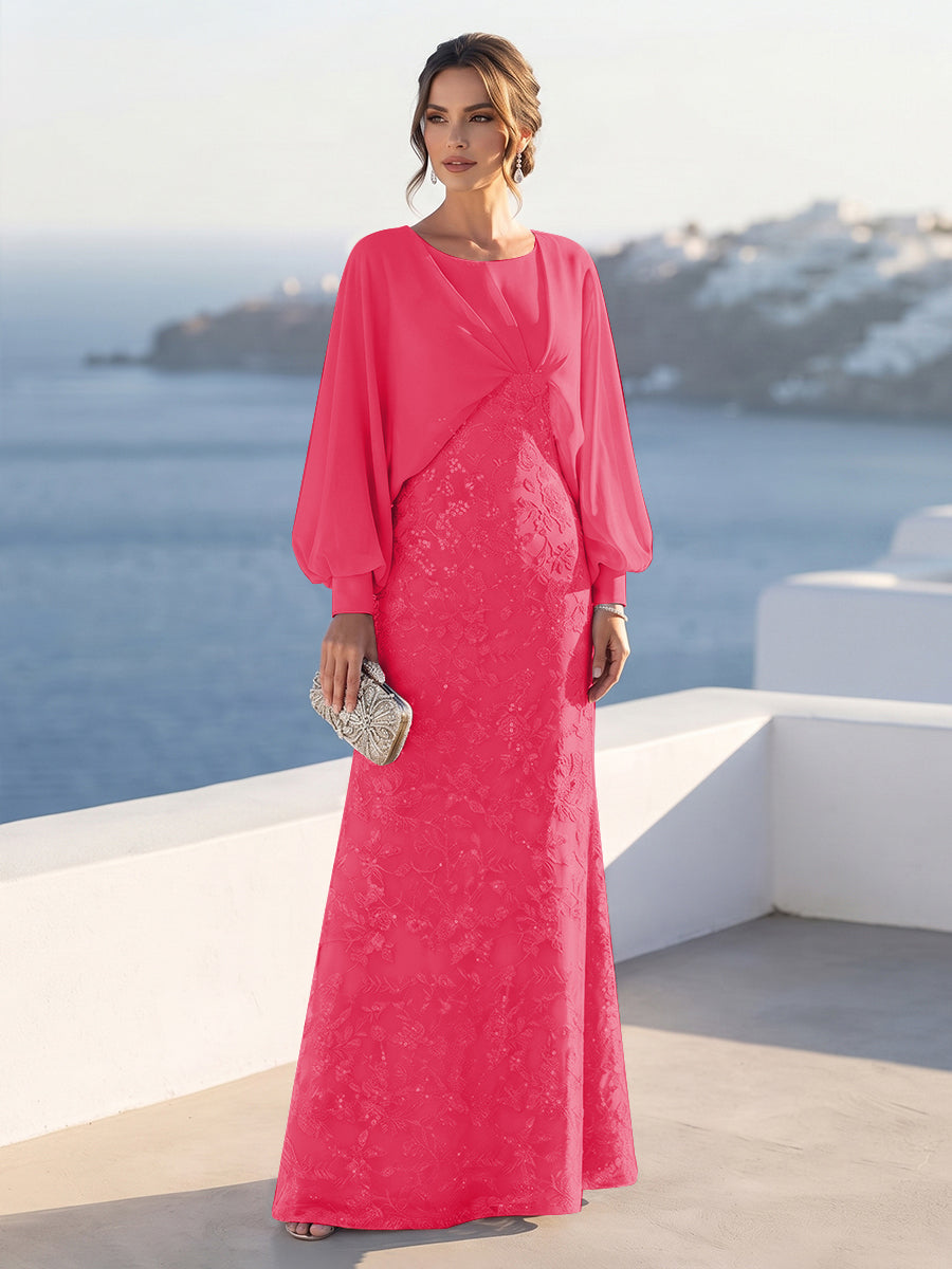 Tabitha Rose Hot Pink front view mother of the bride dress