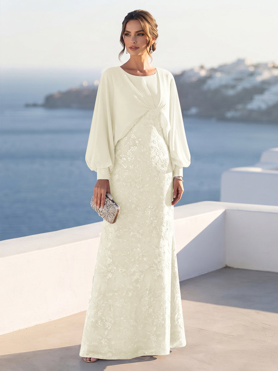Tabitha Rose Ivory front view mother of the bride dress