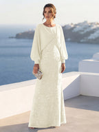 Tabitha Rose Ivory front view mother of the bride dress