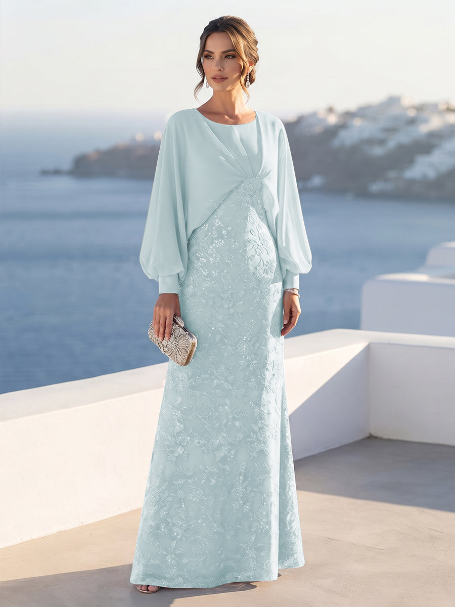Tabitha Rose Sky Blue front view mother of the bride dress