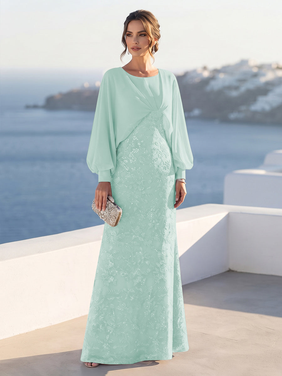 Tabitha Rose Sky Blue back view mother of the bride dress