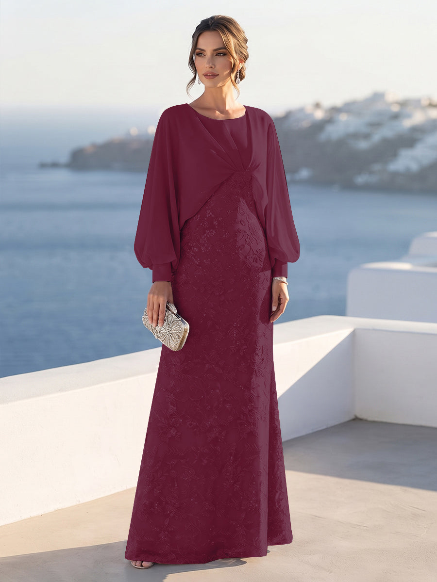 Tabitha Rose Burgundy side view mother of the bride dress