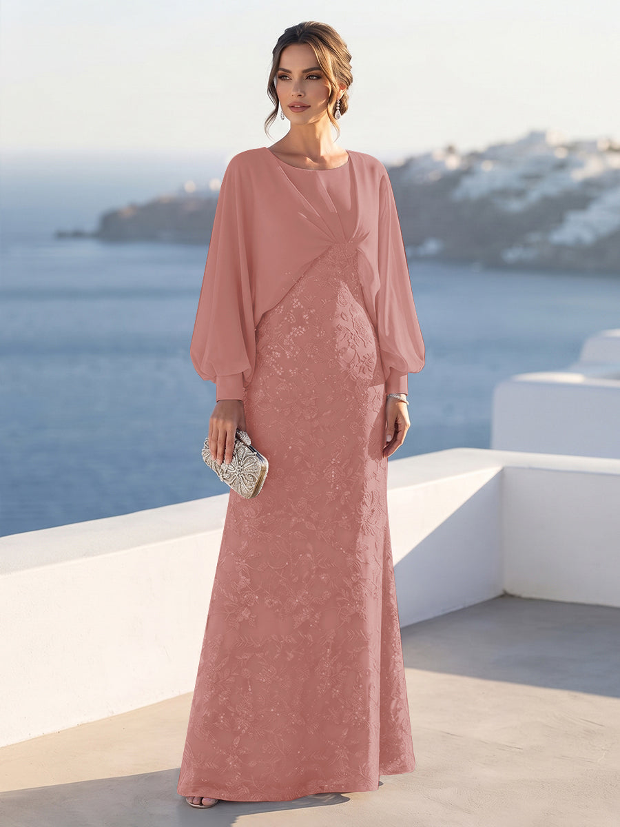 Tabitha Rose Mauve front view mother of the bride dress