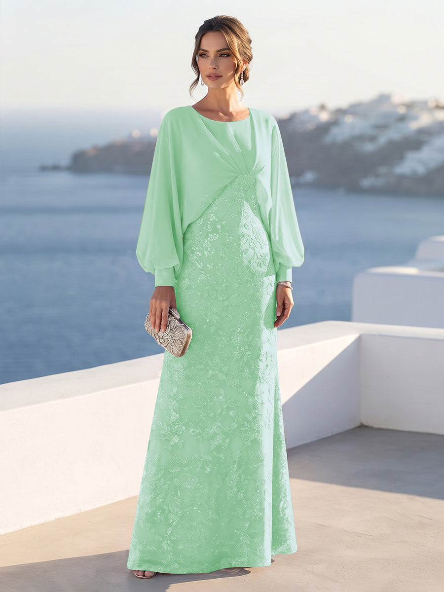 Tabitha Rose Mint Green front view mother of the bride dress
