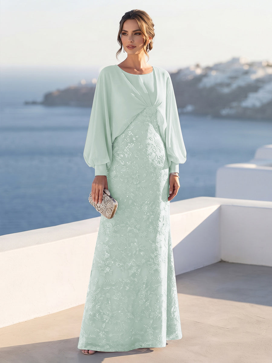 Tabitha Rose Pool Blue front view mother of the bride dress