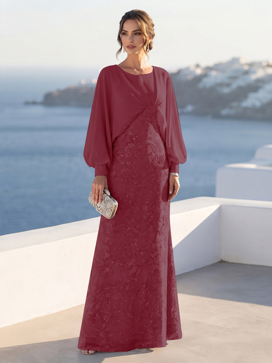 Tabitha Rose Plum front view mother of the bride dress