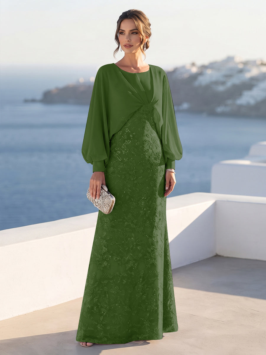 Tabitha Rose Olive Green front view mother of the bride dress
