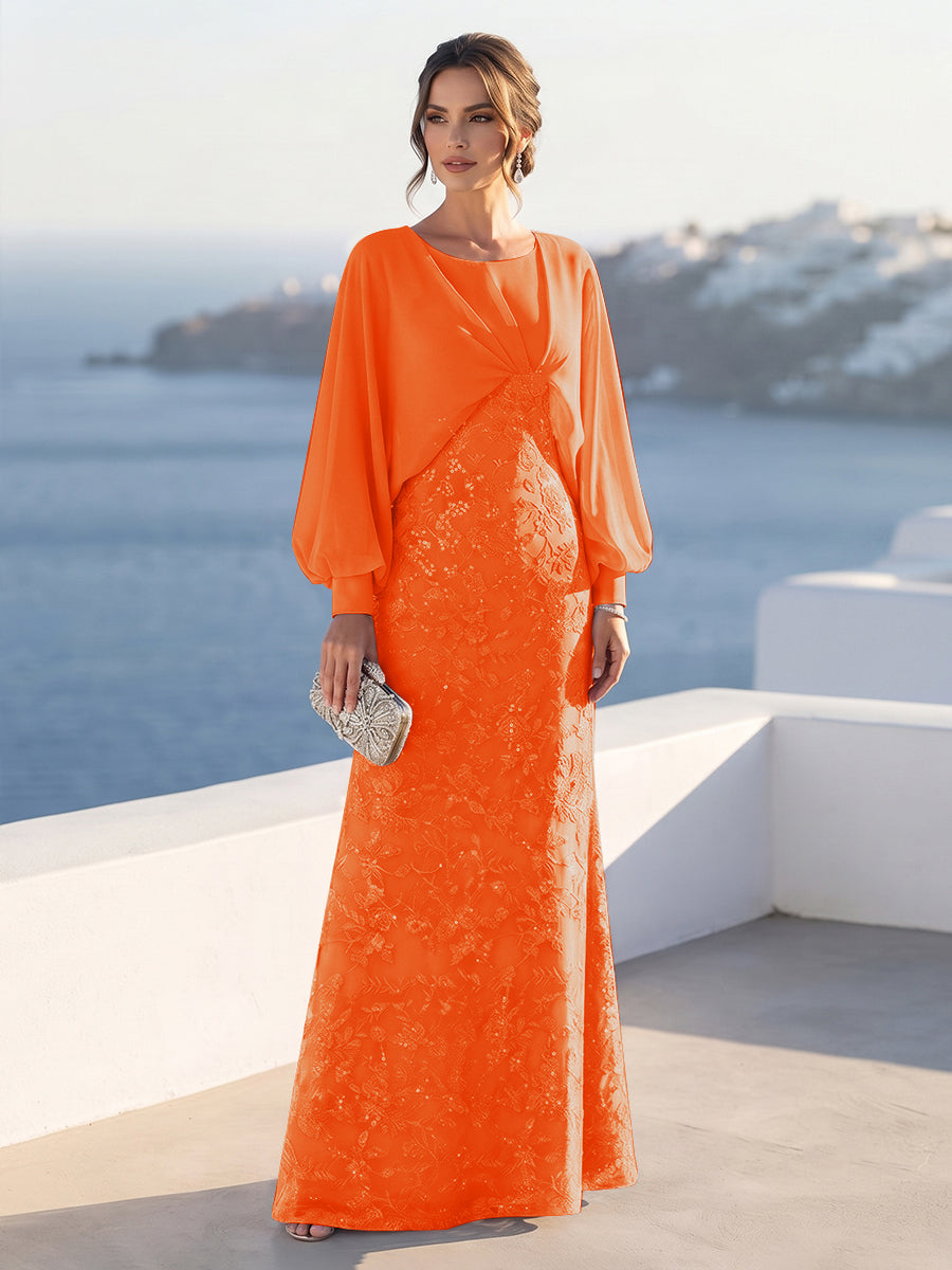 Tabitha Rose Orange front view mother of the bride dress