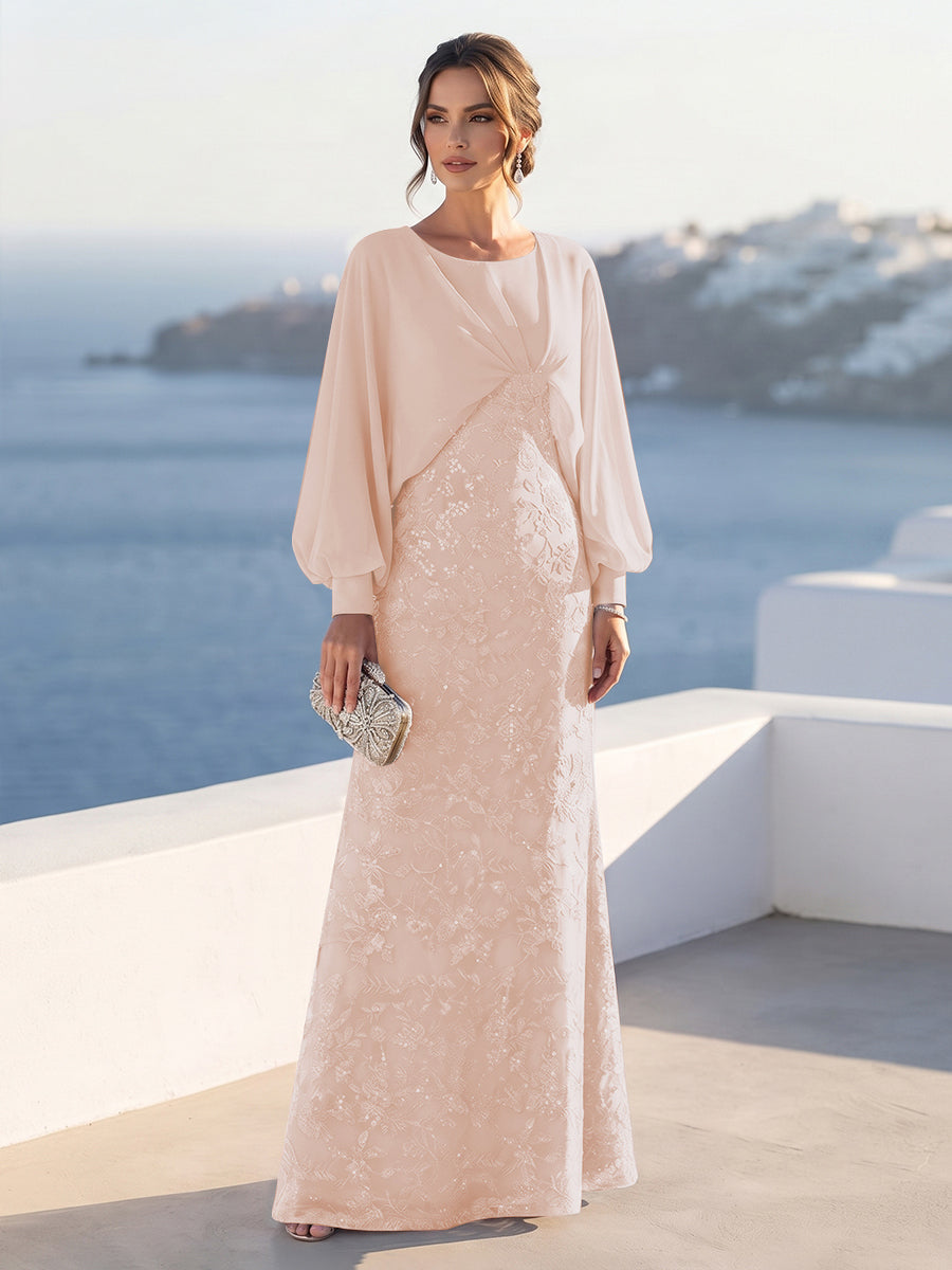 Tabitha Rose Pearl Pink back view mother of the bride dress