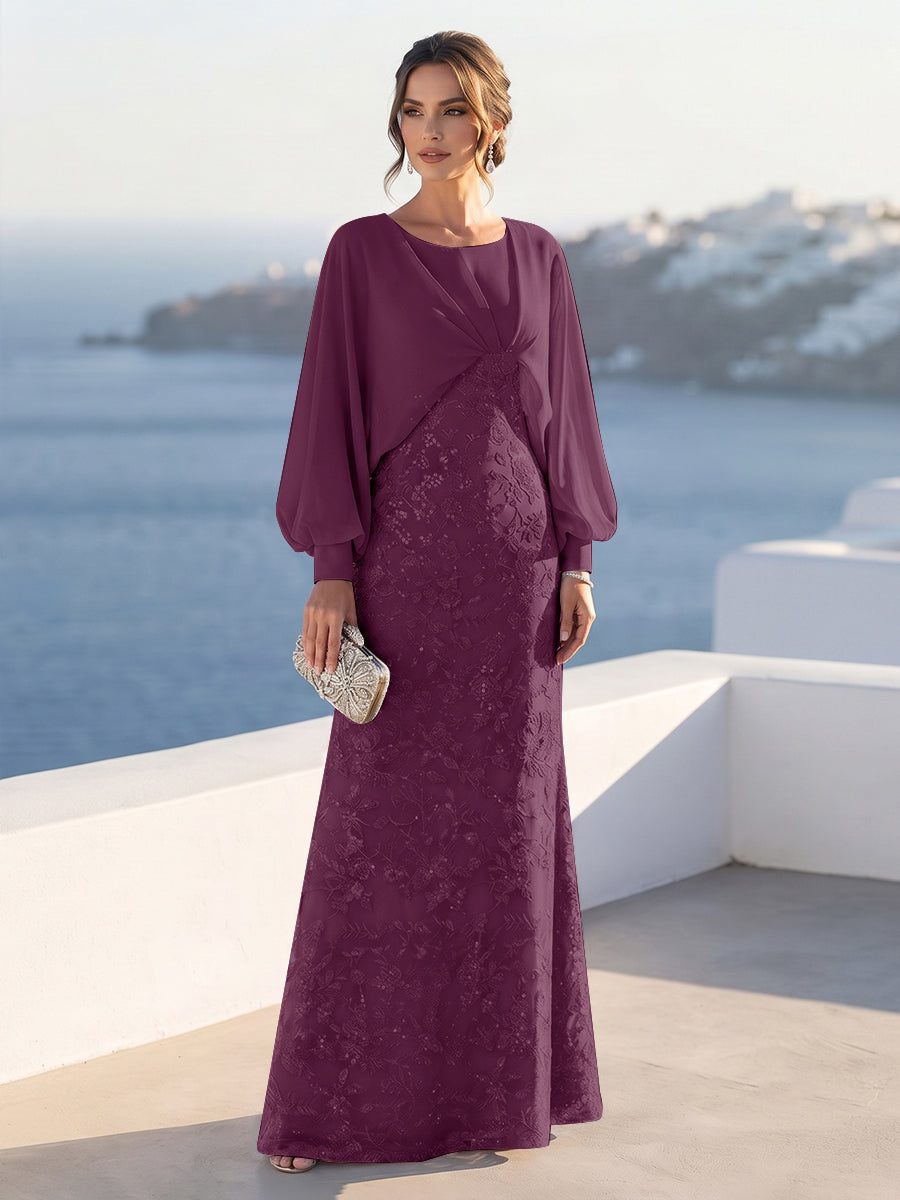Tabitha Rose Plum back view mother of the bride dress