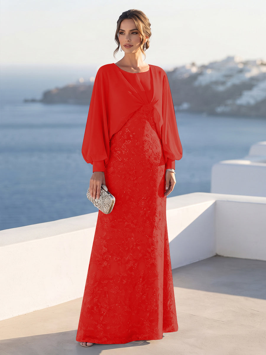Tabitha Rose Red front view mother of the bride dress