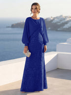 Tabitha Rose Royal Blue side view mother of the bride dress