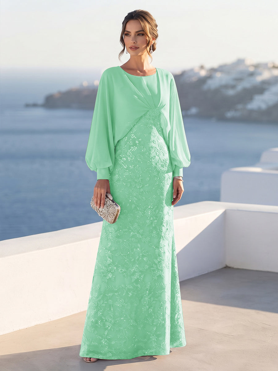 Tabitha Rose Pool Blue back view mother of the bride dress