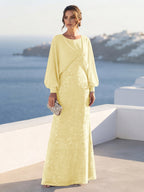 Tabitha Rose Yellow front view mother of the bride dress