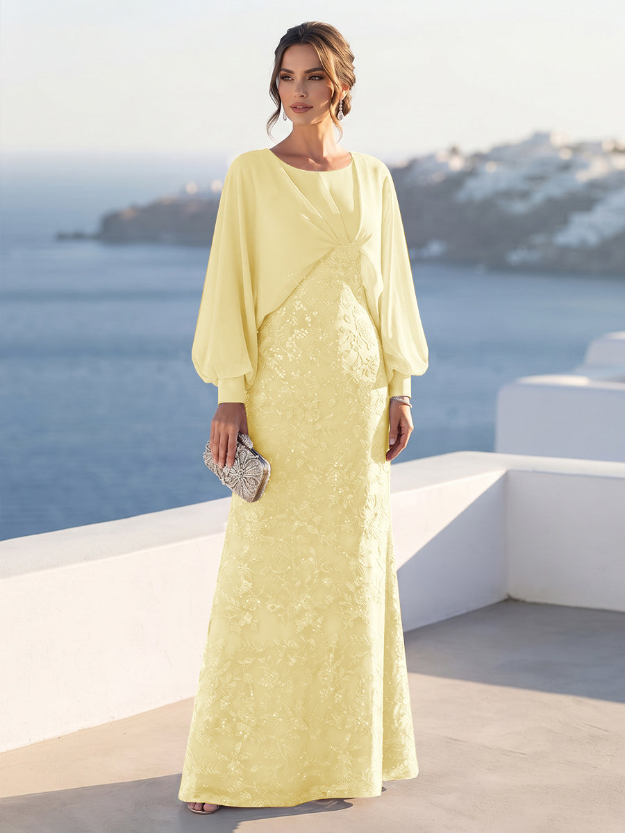 Tabitha Rose Yellow front view mother of the bride dress