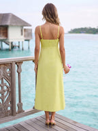 Daria Sage Green back view wedding guest dress