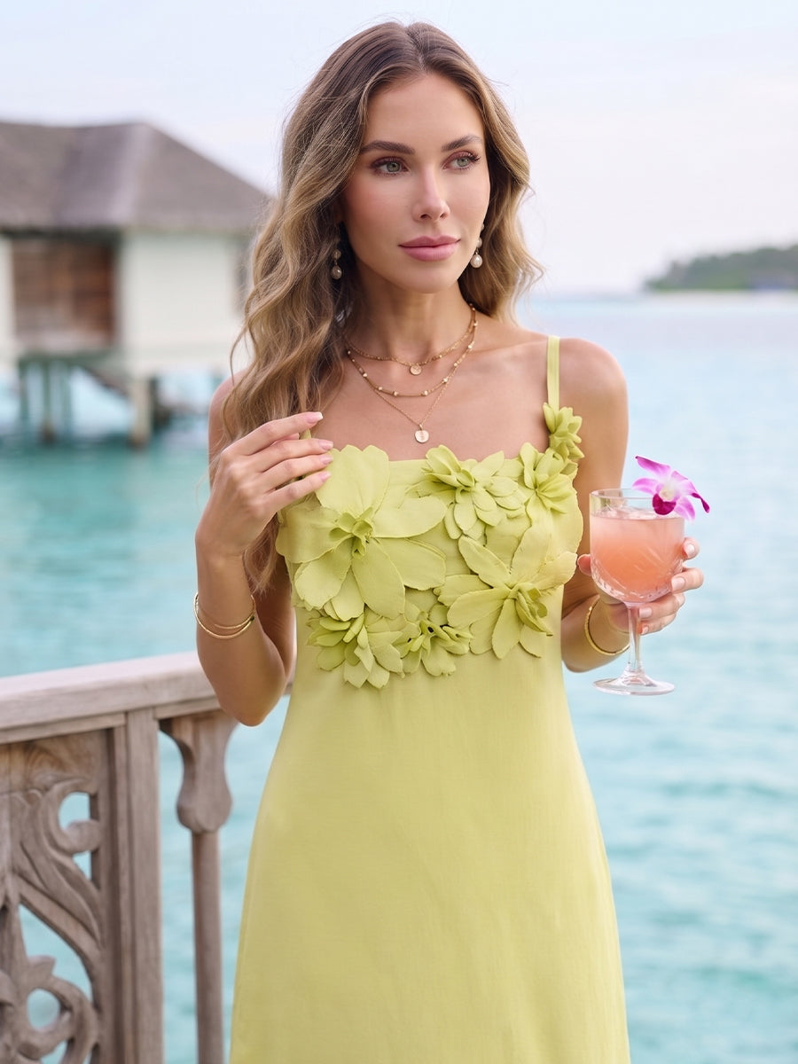 Daria Sage Green side view wedding guest dress